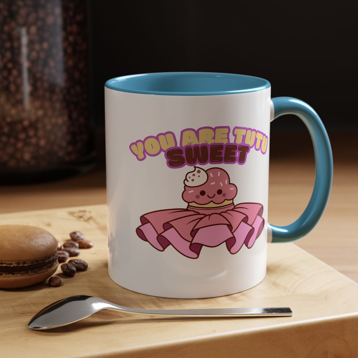 "You Are Tutu Sweet" Accent Coffee Mug – Cute Ballet Pun with Kawaii Ceramic Mug for Dancers and Dance Lovers