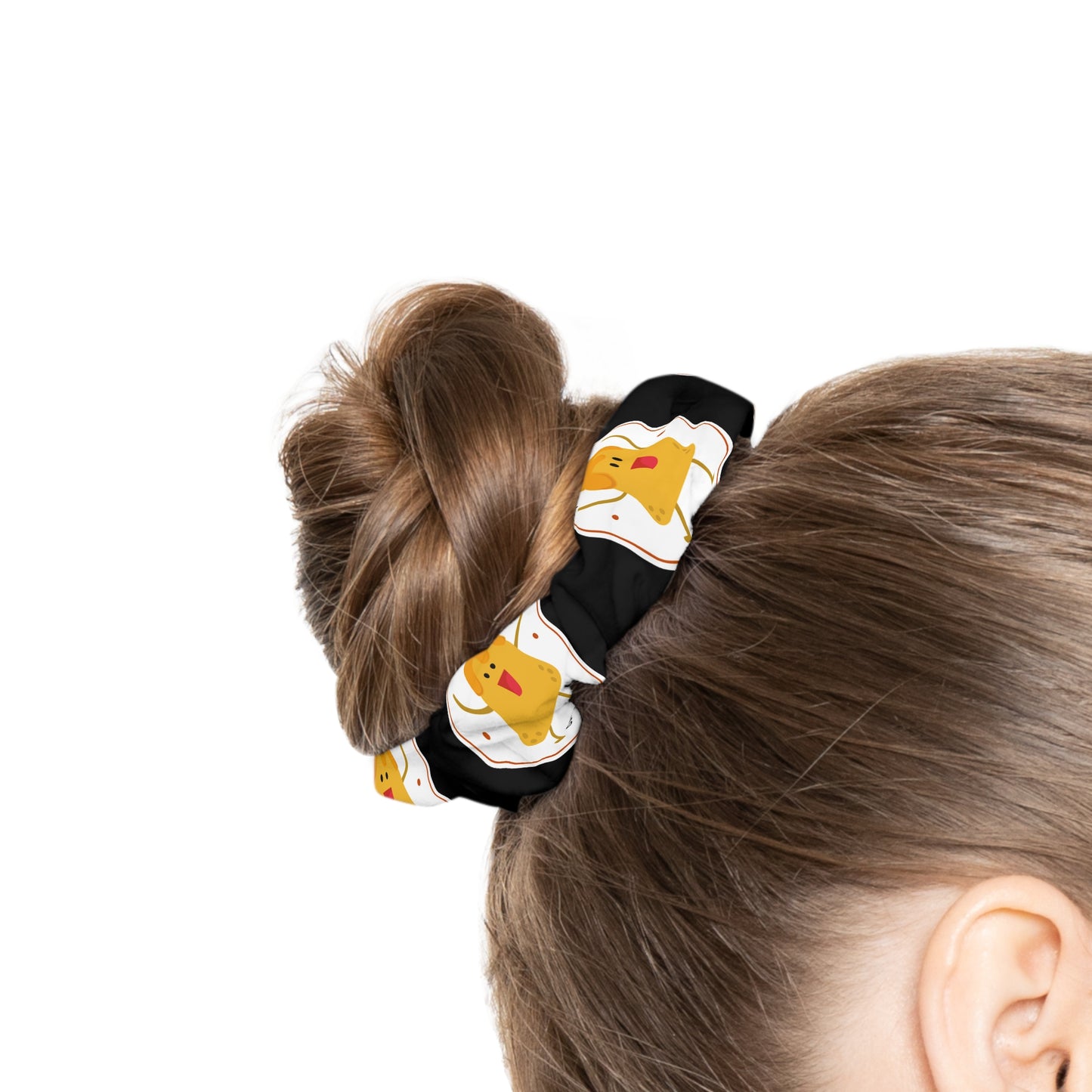 “Nacho Average Dancer” Scrunchie – Funny Dance Pun Hair Accessory with Cute Nacho Graphic