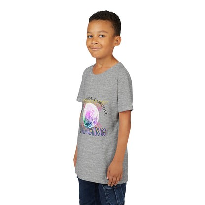 "Boogie, Hustle, Groove - Dancing" Streetwear Dance Graphic – Youth Short Sleeve Tee