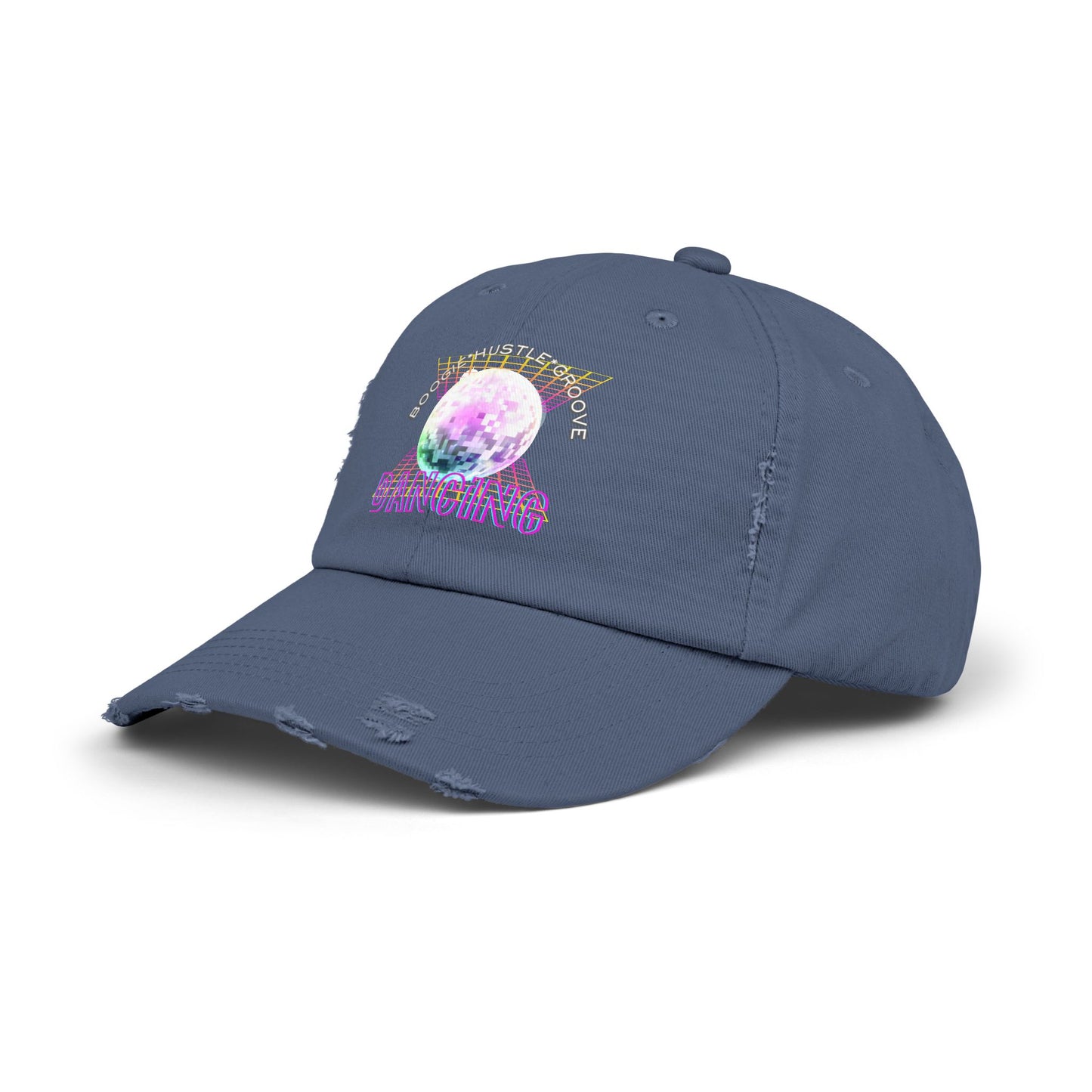 "Boogie, Hustle, Groove - Dancing" Streetwear Embroidered Design – Unisex Distressed Dance Cap