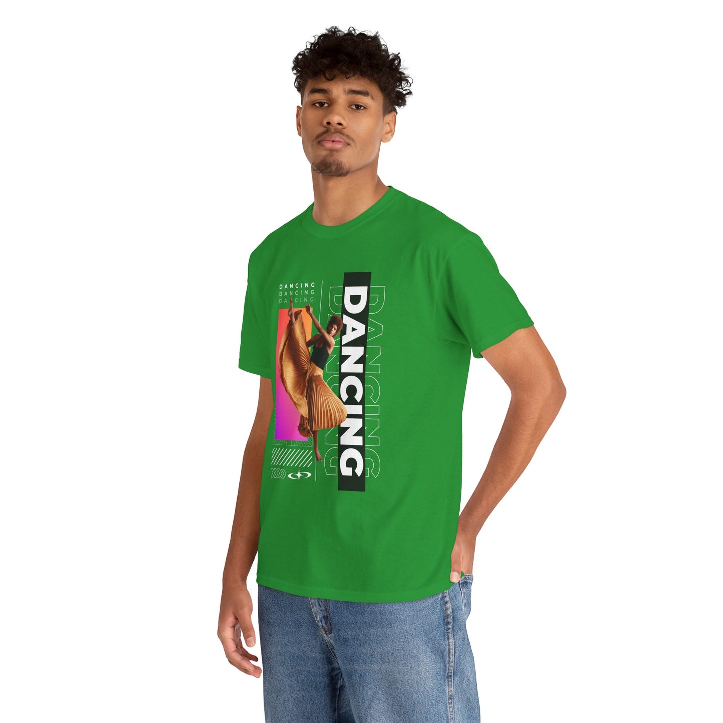 “Dancing” Streetwear-Inspired Female Dancer Unisex Heavy Cotton Tee – Urban Dance Graphic T-Shirt for Performers and Dance Lovers