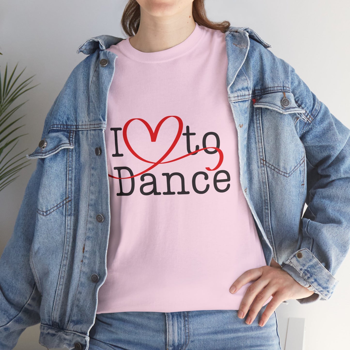 "I Love to Dance" Unisex Heavy Cotton Tee – Hand-Drawn Heart Graphic Dance Lover T-Shirt