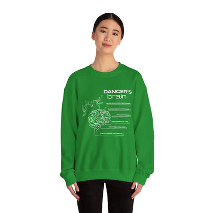 “Dancer’s Brain” Funny Dance Anatomy Sweatshirt – Unisex Heavy Blend Crewneck with Optional Name or Studio Personalization