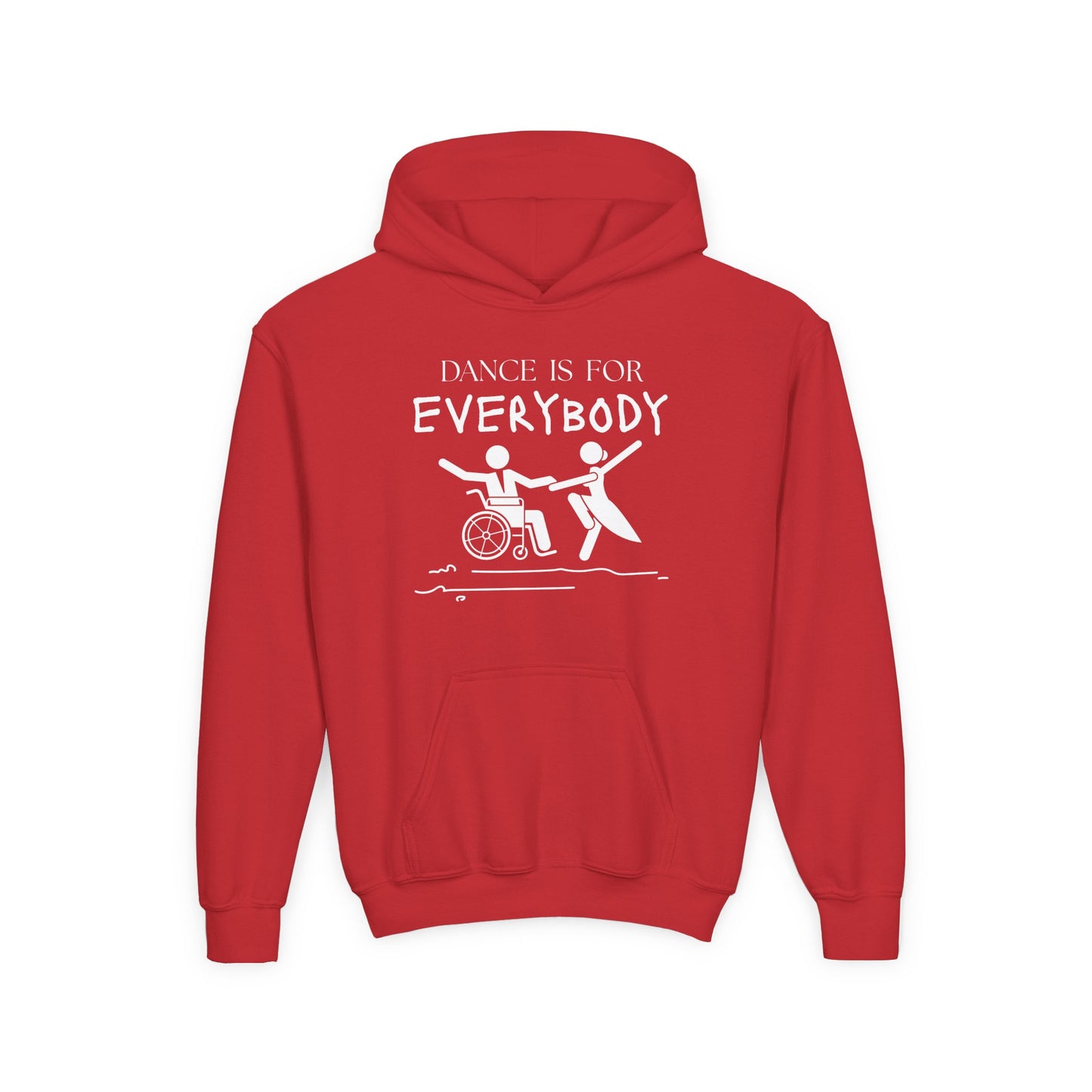“Dance Is for Everybody” Unisex Youth Hoodie – Inclusive Dance Hoodie for Kids & Teens, Personalized with Name or Studio