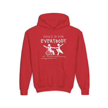 “Dance Is for Everybody” Unisex Youth Hoodie – Inclusive Dance Hoodie for Kids & Teens, Personalized with Name or Studio