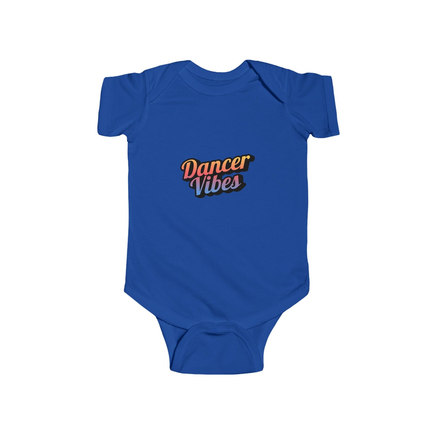 "Dancer Vibes" Infant Short Sleeve Bodysuit – Colorful Text Graphic Baby Dance Outfit for Jeté Shop