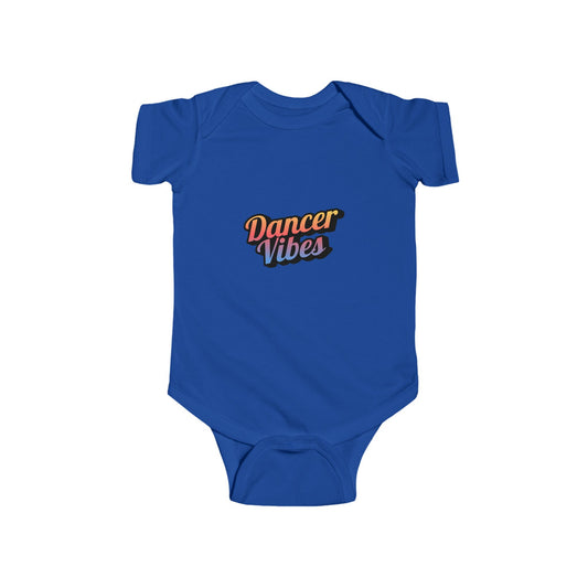 "Dancer Vibes" Infant Short Sleeve Bodysuit – Colorful Text Graphic Baby Dance Outfit for Jeté Shop