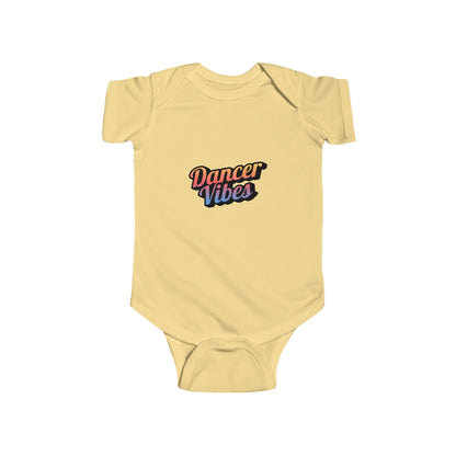 "Dancer Vibes" Infant Short Sleeve Bodysuit – Colorful Text Graphic Baby Dance Outfit for Jeté Shop