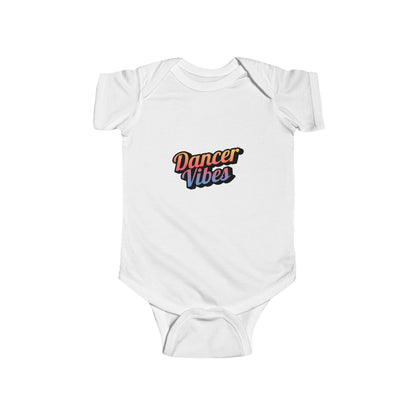 "Dancer Vibes" Infant Short Sleeve Bodysuit – Colorful Text Graphic Baby Dance Outfit for Jeté Shop