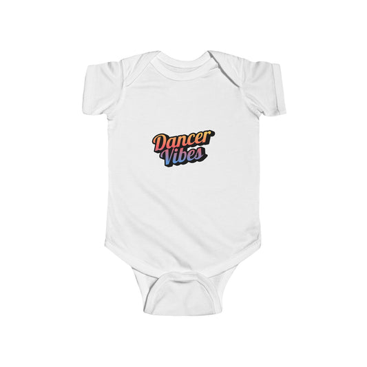 "Dancer Vibes" Infant Short Sleeve Bodysuit – Colorful Text Graphic Baby Dance Outfit for Jeté Shop