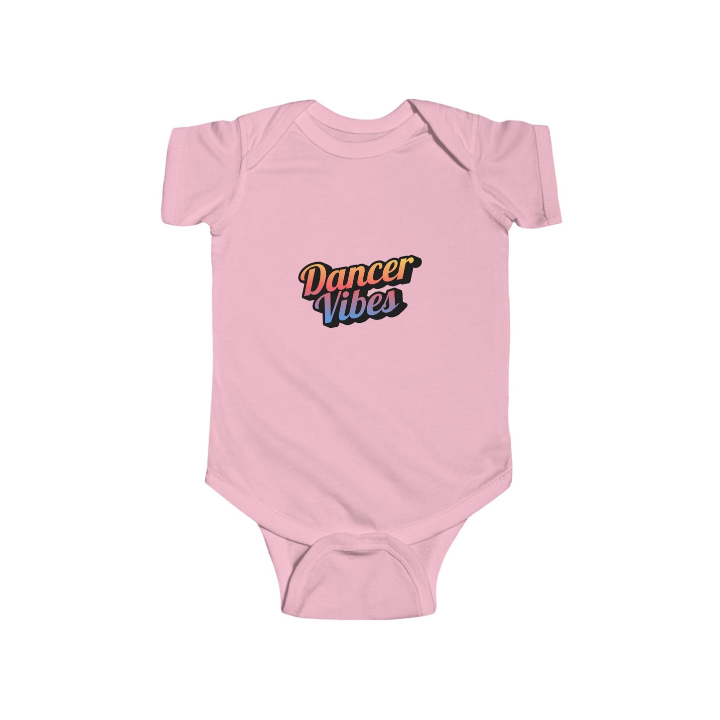 "Dancer Vibes" Infant Short Sleeve Bodysuit – Colorful Text Graphic Baby Dance Outfit for Jeté Shop
