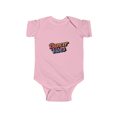 "Dancer Vibes" Infant Short Sleeve Bodysuit – Colorful Text Graphic Baby Dance Outfit for Jeté Shop