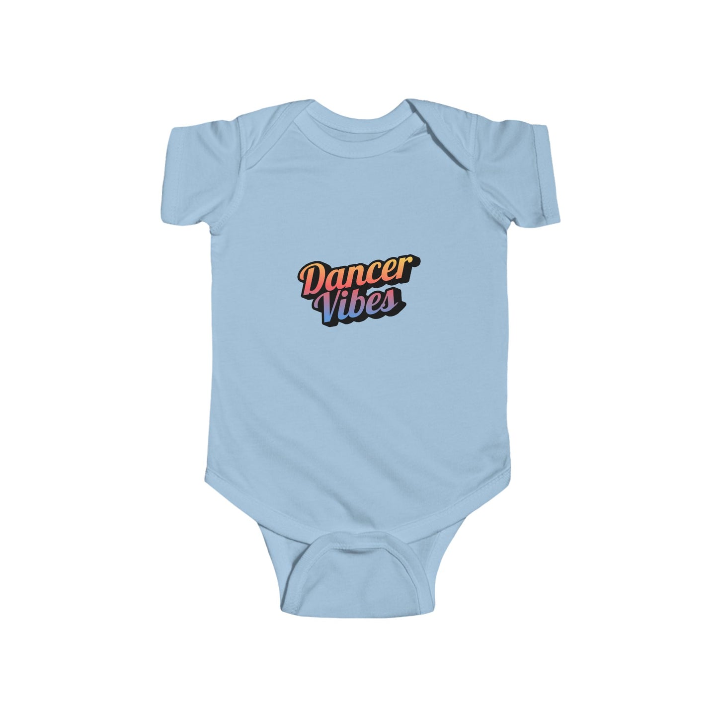 "Dancer Vibes" Infant Short Sleeve Bodysuit – Colorful Text Graphic Baby Dance Outfit for Jeté Shop