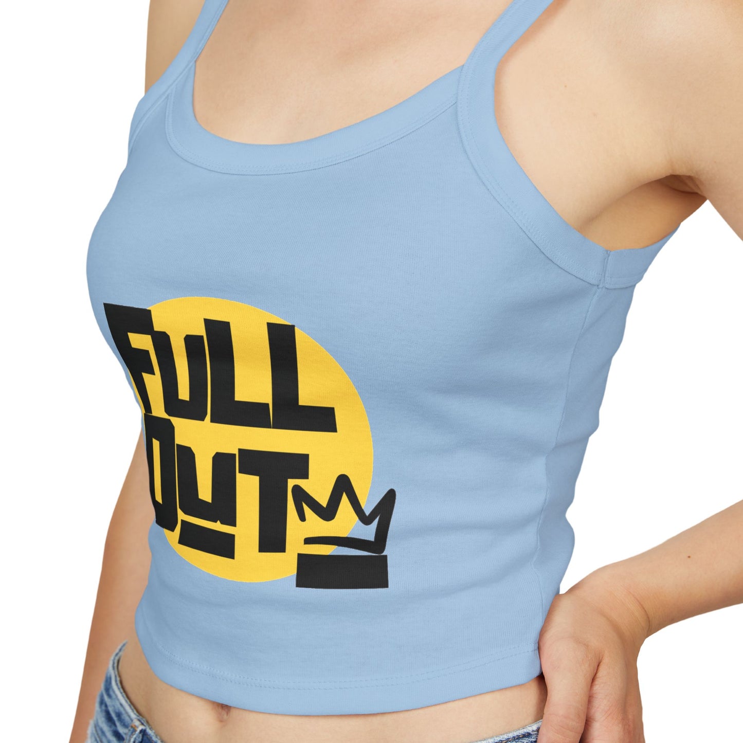 "Full Out" Women’s Spaghetti Strap Tank Top – Bold Streetwear-Inspired Dance Graphic | Trendy Dancewear for Performers, Classes & Everyday Style
