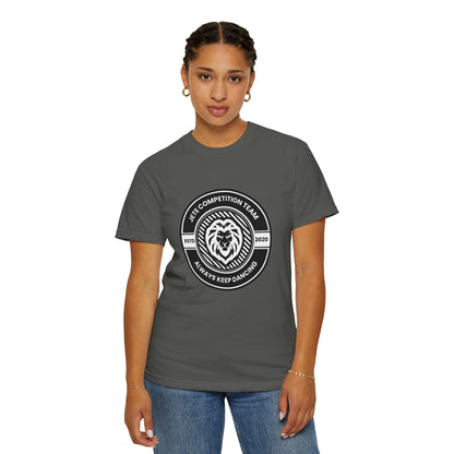 "Jeté Competition Team,  Always Keep Dancing" Unisex Garment-Dyed T-Shirt – Collegiate-Style Dance Graphic Tee – Shirt for Dancers & Teams