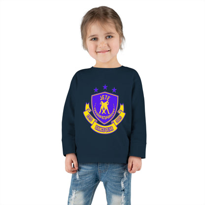 "Jeté Dance Gear" Toddler Dance T-Shirt – Collegiate-Inspired Dancer Graphic Long Sleeve Tee for Kids