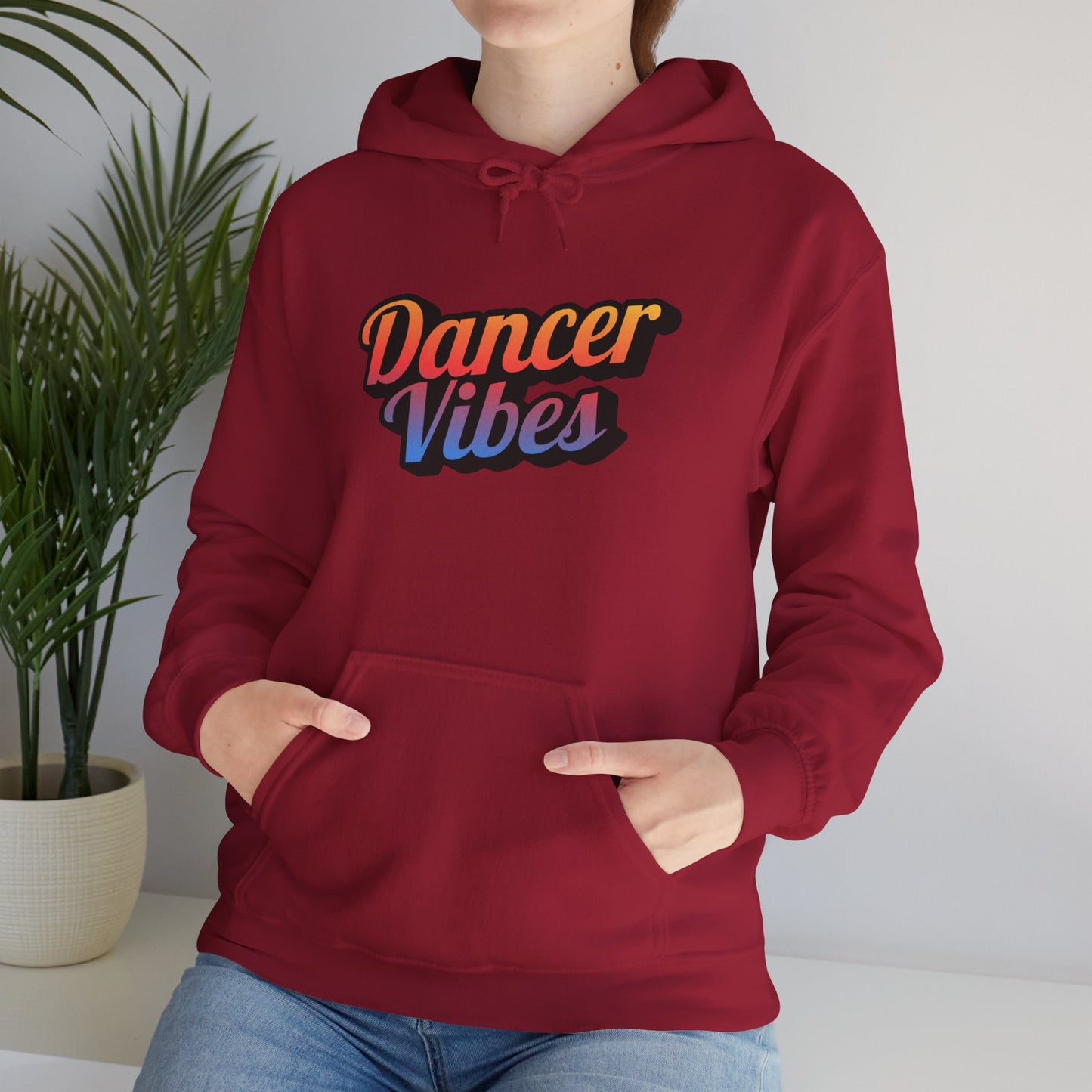 "Dancer Vibes" Unisex Hooded Sweatshirt – Colorful Retro Dance Graphic Hoodie for Dance Lovers