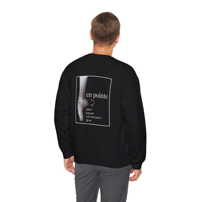“I Dance en Pointe” - Optional Personalized Sleeve - Ballet Unisex Heavy Blend™ Crewneck Sweatshirt with Front and Back Print