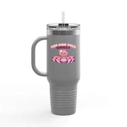 "You Are Tutu Sweet" 40oz Insulated Travel Mug – Cute Kawaii Cupcake Dance-Themed Stainless Steel Tumbler with Handle | Ballet Gift for Dancers & Dance Moms