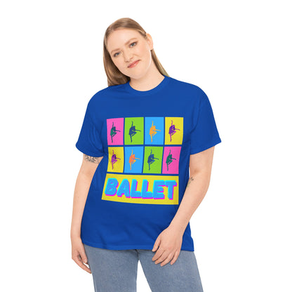 "Ballet" Pop Art Inspired Dance Graphic Unisex Heavy Cotton Tee – Artistic Ballet Dancer T-Shirt for Dance Lovers