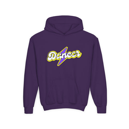 "Dancer" Youth Hooded Sweatshirt – Superhero-Inspired Dance Graphic Fleece Hoodie for Kids and Teens