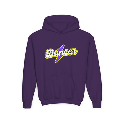 "Dancer" Youth Hooded Sweatshirt – Superhero-Inspired Dance Graphic Fleece Hoodie for Kids and Teens