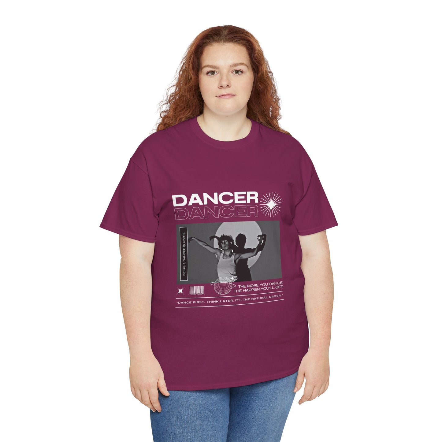 "Dancer" Spotlight Contemporary Dance Graphic Unisex Heavy Cotton Tee – Streetwear-Inspired Dance T-Shirt for Performers & Dance Lovers