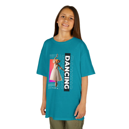 “Dancing” Youth Short Sleeve T-Shirt – Streetwear-Inspired Female Dancer Graphic – Trendy Kids Dance T-Shirt for Girls
