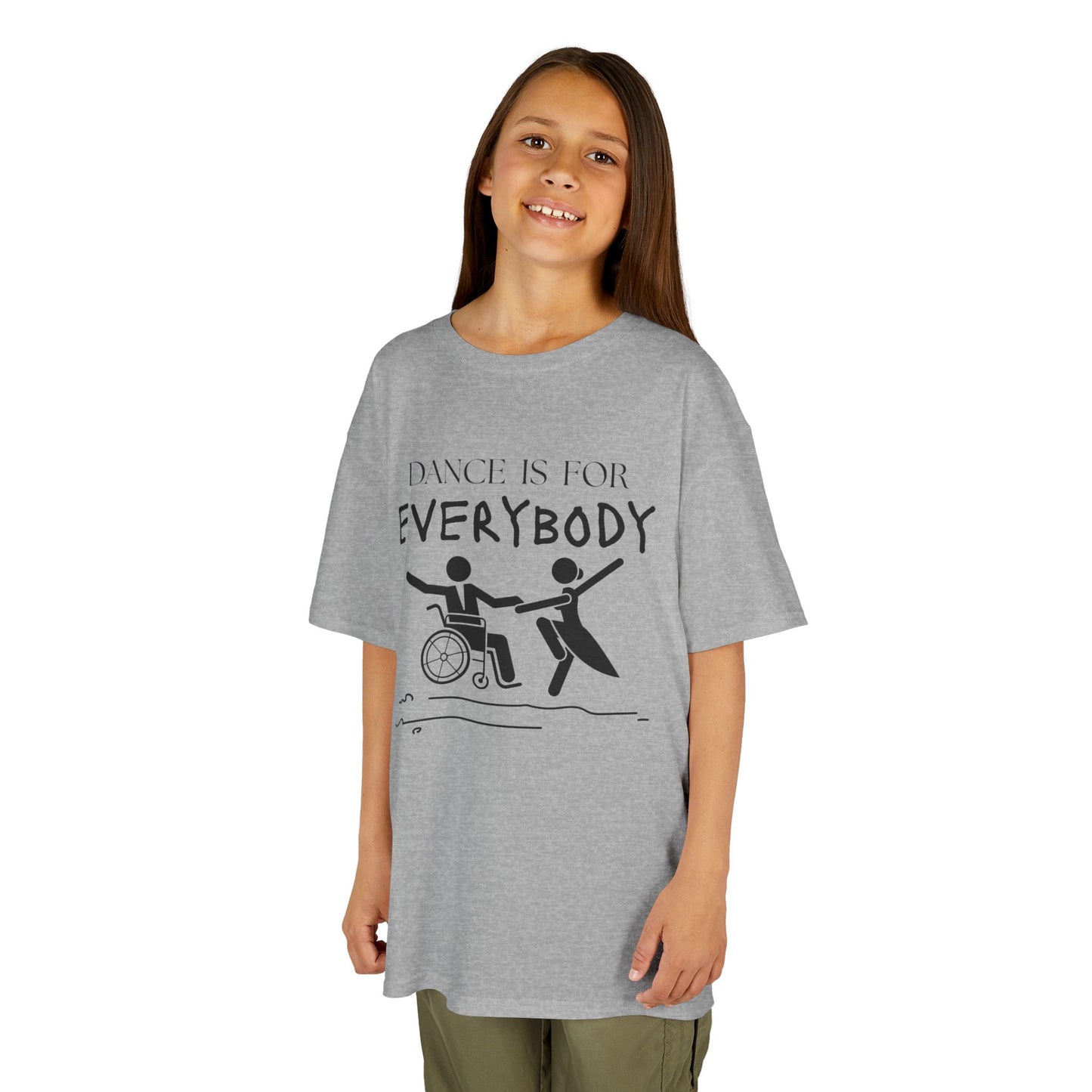 “Dance Is for Everybody” Youth Short Sleeve Tee – Inclusive Dance T-Shirt for Kids & Teens, Personalized with Name or Studio