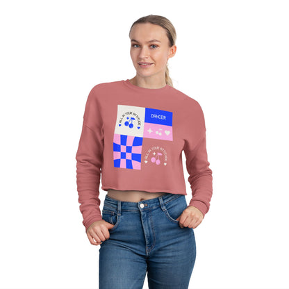 "Dancer – All in Your Attitude" Women’s Cropped Dance Sweatshirt – Retro Graphic Design | Stylish Dance Apparel for Confident Movers