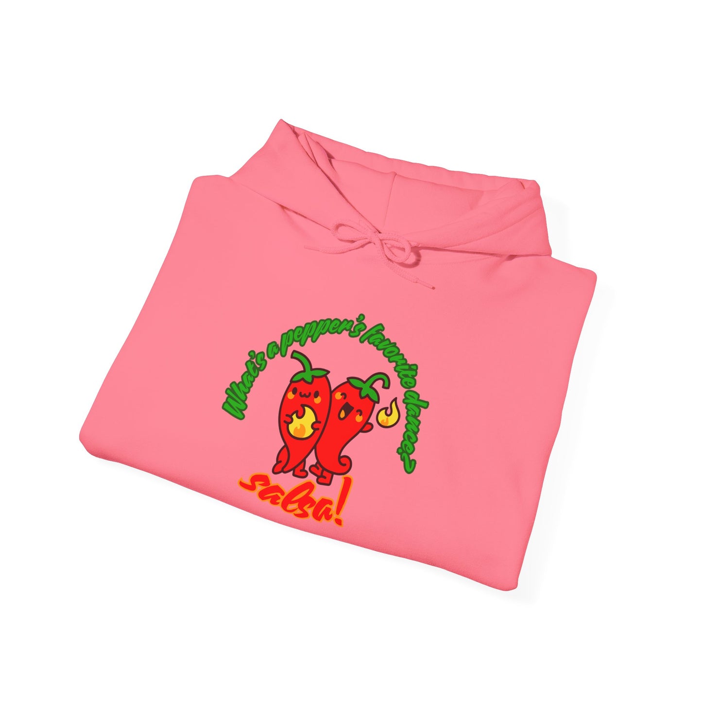 "What’s a Pepper’s Favorite Dance? Salsa!" Unisex Hooded Sweatshirt – Funny Dance Pun Hoodie with Cute Pepper Graphic for Dancers & Foodies