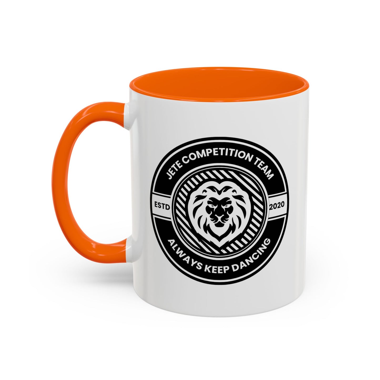 "Jeté Competition Team – Always Keep Dancing" Accent Coffee Mug – Collegiate Style Ceramic Mug for Dancers and Studio Teams