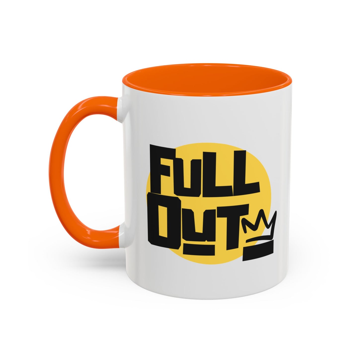 "Full Out" Accent Coffee Mug – Streetwear Dance Mug with Crown Graphic for Dancers