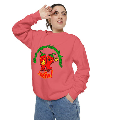 "What's a Pepper's Favorite Dance? Salsa!" Unisex Lightweight Crewneck Sweatshirt – Fun Dance Pun Pullover with Cute Pepper Graphic for Dancers & Food Lovers