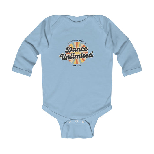 "Dance Unlimited - Potential & Growth" Infant Long Sleeve Bodysuit – Retro Baby Dancer Outfit Graphic