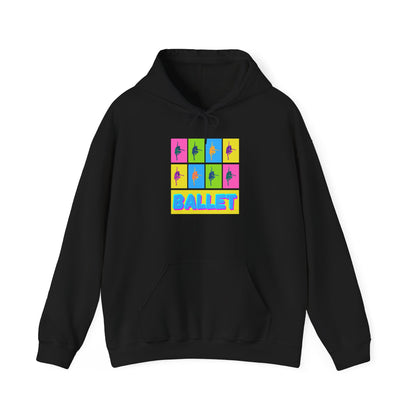 “Ballet” Pop Art Inspired Design with Ballet Dancer Graphics | Streetwear Ballet Hoodie for Dance Lovers - Unisex Heavy Blend™ Hooded Sweatshirt