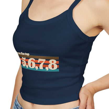 "From the Top and 5, 6, 7, 8" Women’s Spaghetti Strap Tank Top – Retro Dance Graphic | Fun Rehearsal Tank for Dancers & Choreographers