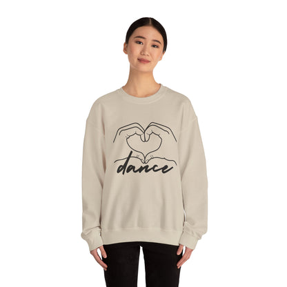 Dance Heart Hands Unisex Crewneck Sweatshirt – Hand Heart Graphic Dance Lover Pullover
