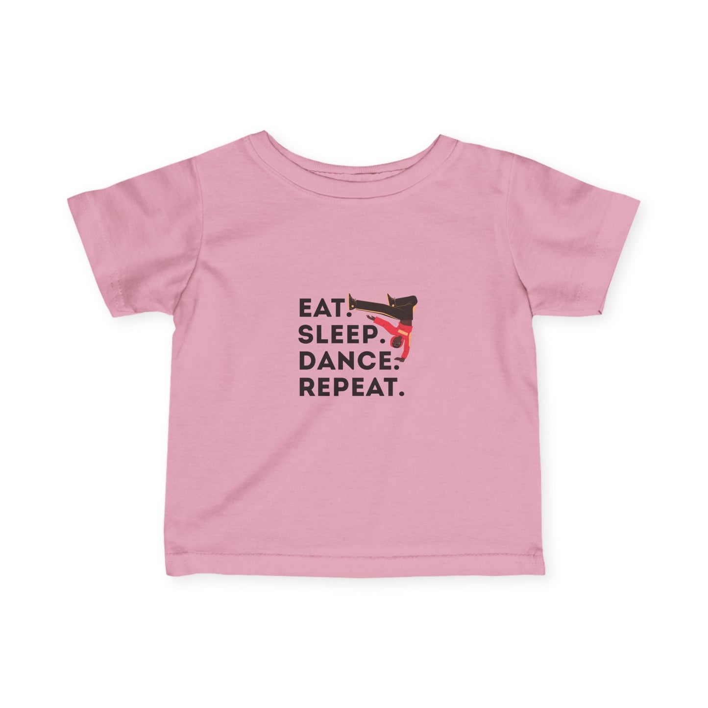"Eat, Sleep, Dance, Repeat" Infant Fine Jersey Tee – Bold B-Boy Baby Dance T-Shirt for Hip-Hop Loving Little Movers