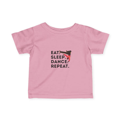 "Eat, Sleep, Dance, Repeat" Infant Fine Jersey Tee – Bold B-Boy Baby Dance T-Shirt for Hip-Hop Loving Little Movers