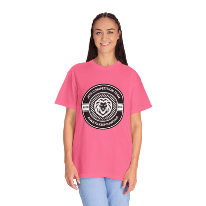 "Jeté Competition Team,  Always Keep Dancing" Unisex Garment-Dyed T-Shirt – Collegiate-Style Dance Graphic Tee – Shirt for Dancers & Teams