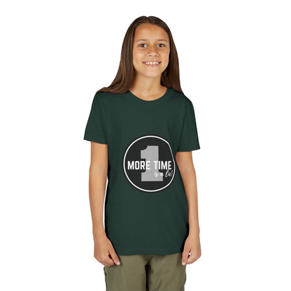 “One More Time is a Lie” Bold Emblem Dancer Graphic T-Shirt for Kids – Funny Dance Rehearsal Shirt - Youth Dance Tee