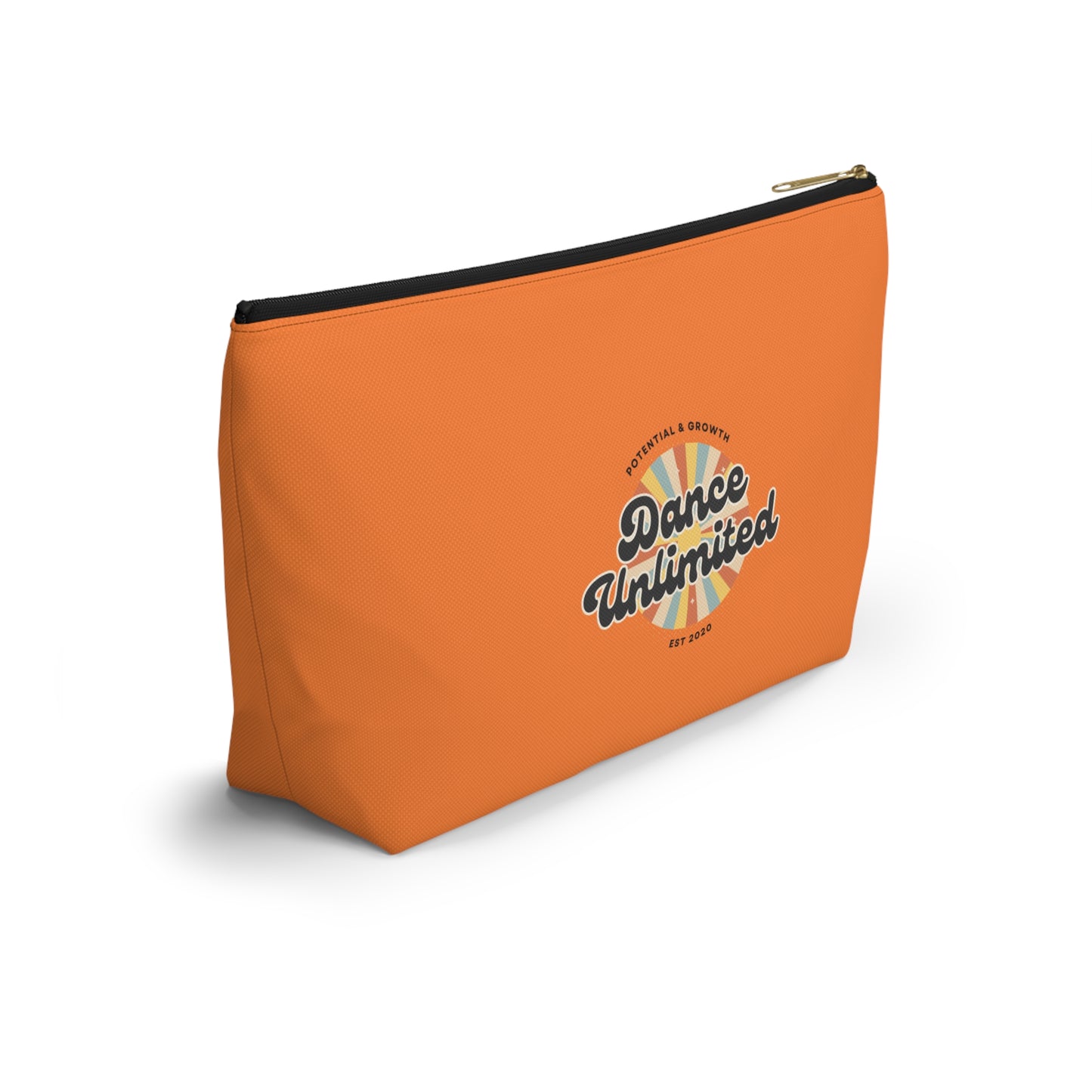 "Dance Unlimited - Potential & Growth" Makeup Bag – Retro Dance Graphic – Inspirational Dance-Themed Zipper Pouch for Cosmetics, Accessories & Gifts