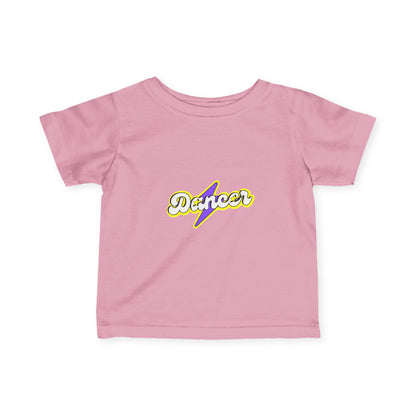 "Dancer" Superhero-Inspired Infant Fine Jersey Tee – Cute Baby Dance T-Shirt with Bold Comic-Style Graphic for Future Dance Heroes