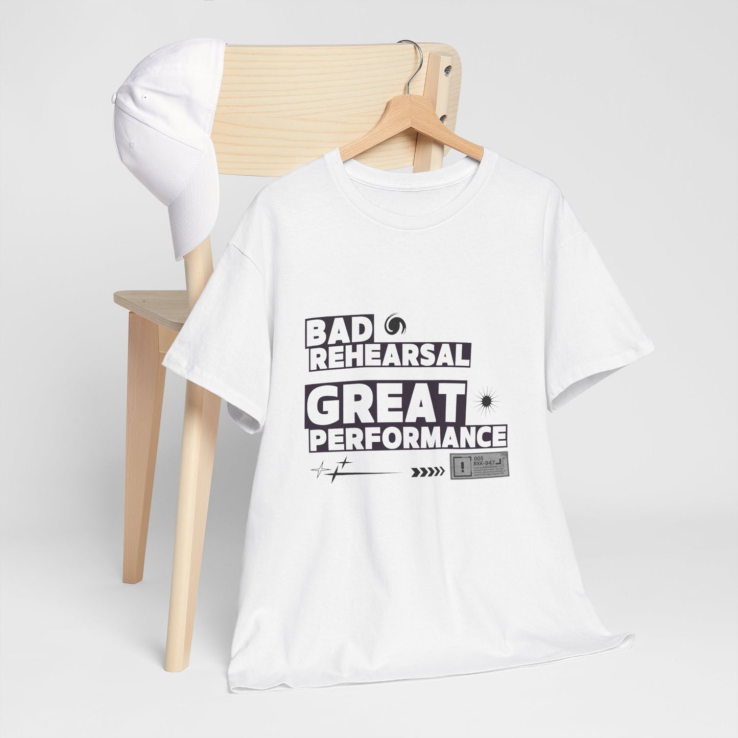 "Bad Rehearsal, Great Performance" Dance Quote Tee – Unisex Heavy Cotton T-Shirt with Streetwear-Inspired Graphic for Dancers