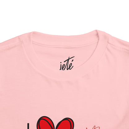 "I Love Dance" Toddler Short Sleeve Tee – Hand-Drawn Heart & Note Graphic Dance Lover T-Shirt