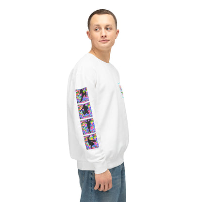 Levels Premium Collection Dance Crewneck Sweatshirt – Vibrant Unisex Streetwear Pullover with "Levels Pictures Textures" Front Text and Dancer Silhouettes on Sleeves