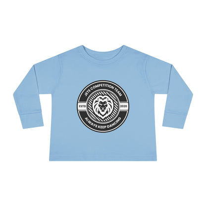 "Jeté Competition Team – Always Keep Dancing" Toddler Dance T-Shirt – Collegiate-Inspired Emblem Graphic Long Sleeve Tee for Kids