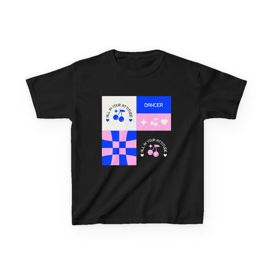 "Dancer - All in Your Attitude" Retro Graphic Tee for Kids - Youth Dance T-Shirt