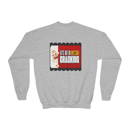 “Let’s Get to Cracking” Back Print YOUTH Sweatshirt + Nutcracker 2025 Front – Youth Crewneck | Ballet Holiday Dance Sweatshirt